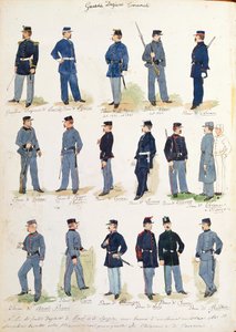 Uniforms of municipal financial guards, color plate