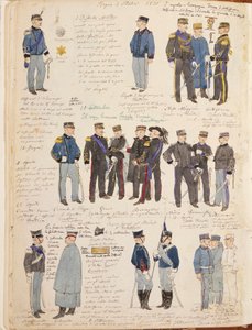 Various uniforms of Kingdom of Italy by Quinto Cenni, color plate