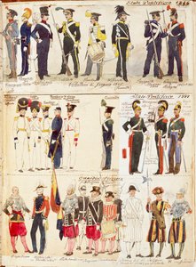 Various uniforms of the Papal States