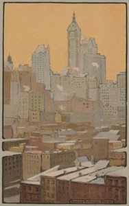The Singer Building from Brooklyn Bridge