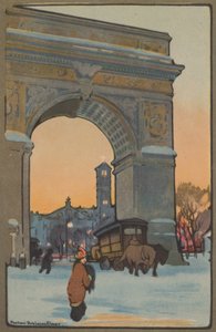 Washington Arch at Winter Twilight