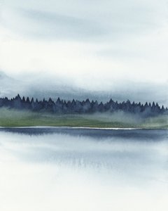 Misty Forest Lake by Rachel Elise