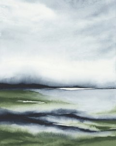 Misty Green Landscape by Rachel Elise