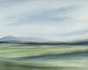 Tranquil Green Horizon by Rachel Elise