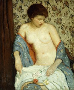 Nude with Blue Kimono