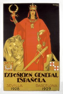 Exposicion General Espanola, Sevilla 1928 - Barcelona 1929 (Poster) by Rafael de Penagos