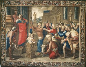 Tapestry Depicting the Acts of the Apostles, the Sacrifice of Lystra, Woven at the Beauvais Workshop Under the Direction of Philippe Behagle, 1695-98
