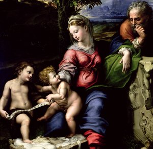 The Holy Family of the Oak Tree (detail) by Raffaello Sanzio Raphael