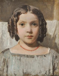 Girl with a Coral Necklace by Raffaello Sernesi