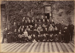 Primary Class, Bishop Cotton School, Shimla (recto) by Raja Deen Dayal