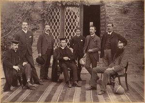 Principal and Teachers of Bishop Cotton School, Shimla (recto) by Raja Deen Dayal