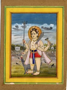 A standing figure of Bhairava, a form of Shiva by Rajasthan School