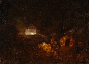 The Canoe Builders by Ralph Albert Blakelock