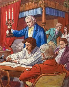 Gioacchino Rossini (1792-1868) composing 