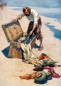 Illustration for Robinson Crusoe by Daniel Defoe by Ralph Noel Pocock