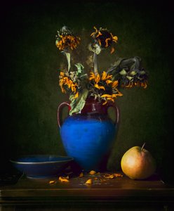Melancholy Sunflower Still Life by Ramiz Sahin