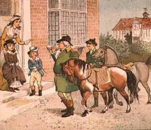 Illustration from Ride-a-cock-horse to Banbury Cross (Bringing Horses to the Children) by Randolph Caldecott