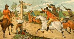 John Gilpin on His Bolting Horse Being Chased by Passers-by by Randolph Caldecott