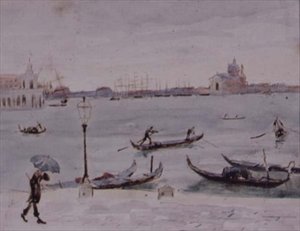The Customs House and the Church of San Giorgio, Venice, Seen from the Piazzetta by Randolph Caldecott