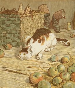 The House that Jack Built, Accumulative Nursery Rhyme. The Cat that Ate the Rat that Ate the Malt. Illustration by Randolph Caldecott by Randolph Caldecott