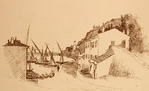 Local French Fishing Village in the South of France by Randolph Caldecott