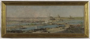 Sketch for the council chamber of Alfortville town hall: View of Alfortville from the heights of Charenton