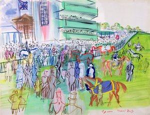 In front of the Grandstand at Epsom, c.1937 by Raoul Dufy