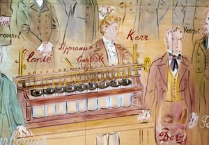 The Electricity Fairy, detail: Portraits of Anthony Carlisle and Humphry Davy