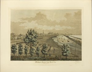 Michigan Avenue from Park Row in the Year 1865 by Raoul Varin