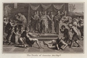 Raphael cartoon: The Death of Ananias, Acts, Chap V