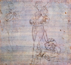 Study for figure with musical instrument by Raphael