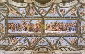 View of the vaults of the Loggia of Cupid and Psyche
