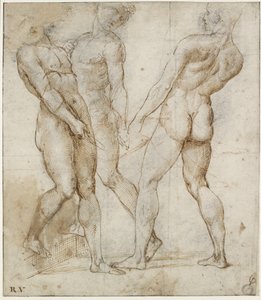 Three Nude Bearers (study for the Entombment of Christ) by Raphael