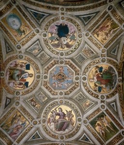 Ceiling in Stanza della Segnatura by Raphael