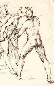 Three Warriors, Expecting the Attack by Raffaello Sanzio Raphael