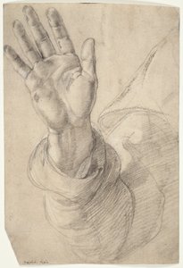 Upraised Right Hand, with Palm Facing Outward: Study for Saint Peter
