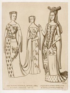 Anne Dauphine, Comtesse du Forez et la dame de Nedouchel, 1370-80. Jacqueline de Lagrange, femme de Jean de Montagu, maître de France, 1409 by Raphael Jacquemin