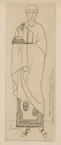 Prince Italo-Romaine. Fin du VIIIe siecle. Mosaique de la Basilique Ste Cecile, au cimetiere de St sixte a Rome by Raphael Jacquemin