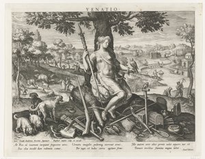 Diana as Patroness of the Hunt (Principal Occupations of a Prince) by Raphaël Sadeler (I)