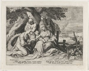 Holy Family with Saint Catherine and Saint Sebastian (Mystical Marriage of Saint Catherine) by Raphaël Sadeler (I)