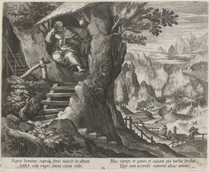 Saint Sabas as a Hermit (Hermits series) (Oraculum Anachoreticum series) by Raphaël Sadeler (I)