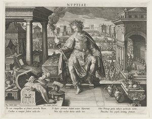 Nuptiae as Personification of Marriage (series title: Principal Activities of a Prince, Schema, seu speculum principum) by Raphaël Sadeler (I)