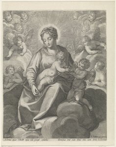 Mary with the Christ Child in the Clouds by Raphaël Sadeler (II)