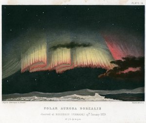 Aurora Borealis or Northern Lights, Curtain Form, 1839