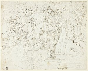 Aeneas in the Elysian Fields (recto); Sketches of Groups of Figures (verso)