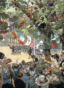 First World War: The Defile of Victory on Avenue des Champs-Elysees in Paris on 14/07/1919: French Navy Soldiers Admired by the Crowd of Parisians