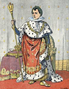 Portrait of Emperor Napoleon I (1769-1821) Illustration by Raymond de Neziere in 