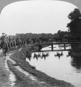 A Regiment of Allenbys Cavalry Behind the Line, Ypres, Belgium, World War I