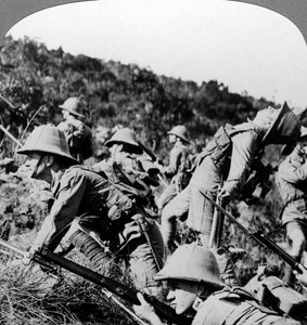 British Infantry Charging German Positions, East Africa, World War I, 1914-1918