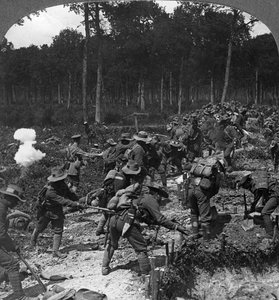 Captured trenches strengthened to withstand counter-attack, World War I